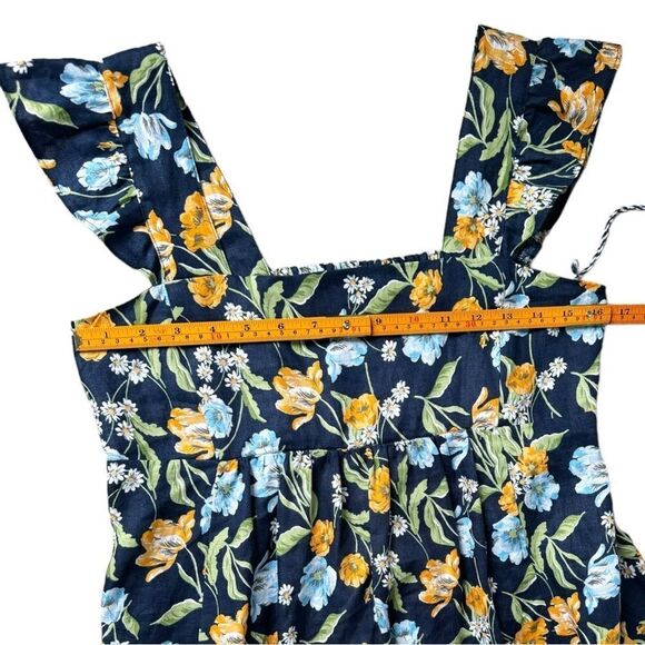 Draper James Maddie Babydoll Spring Blooms Floral Linen Smocked Dress. Small.NEW - Picture 6 of 10